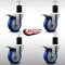 Service Caster 4'' SS Blue Poly Swivel 1-3/4'' Expanding Stem Caster Set Total Lock Brake, 4PK SCC-SSEXTTL20S414-PPUB-BLUE-134-4 - alternate 2